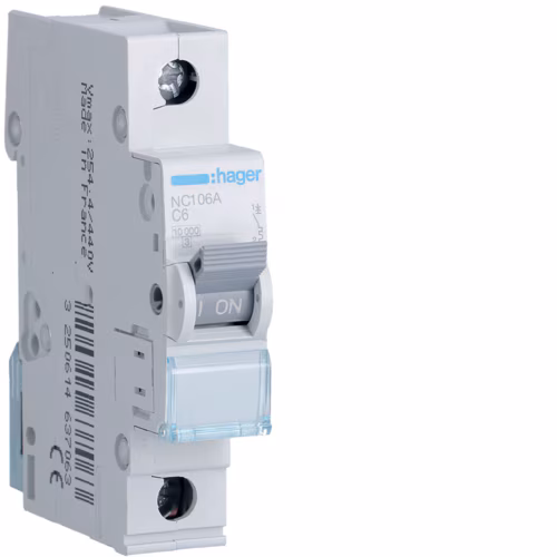 OSIGURAC AUTOMATSKI  6A, C, 1-POL, 10KA,  NC106,   HAGER
