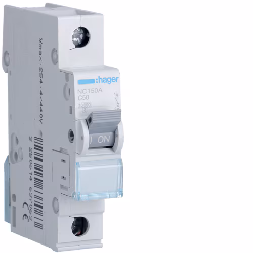 OSIGURAC AUTOM.  50A, 1-POL, C, 10KA,  NC150,   HAGER
