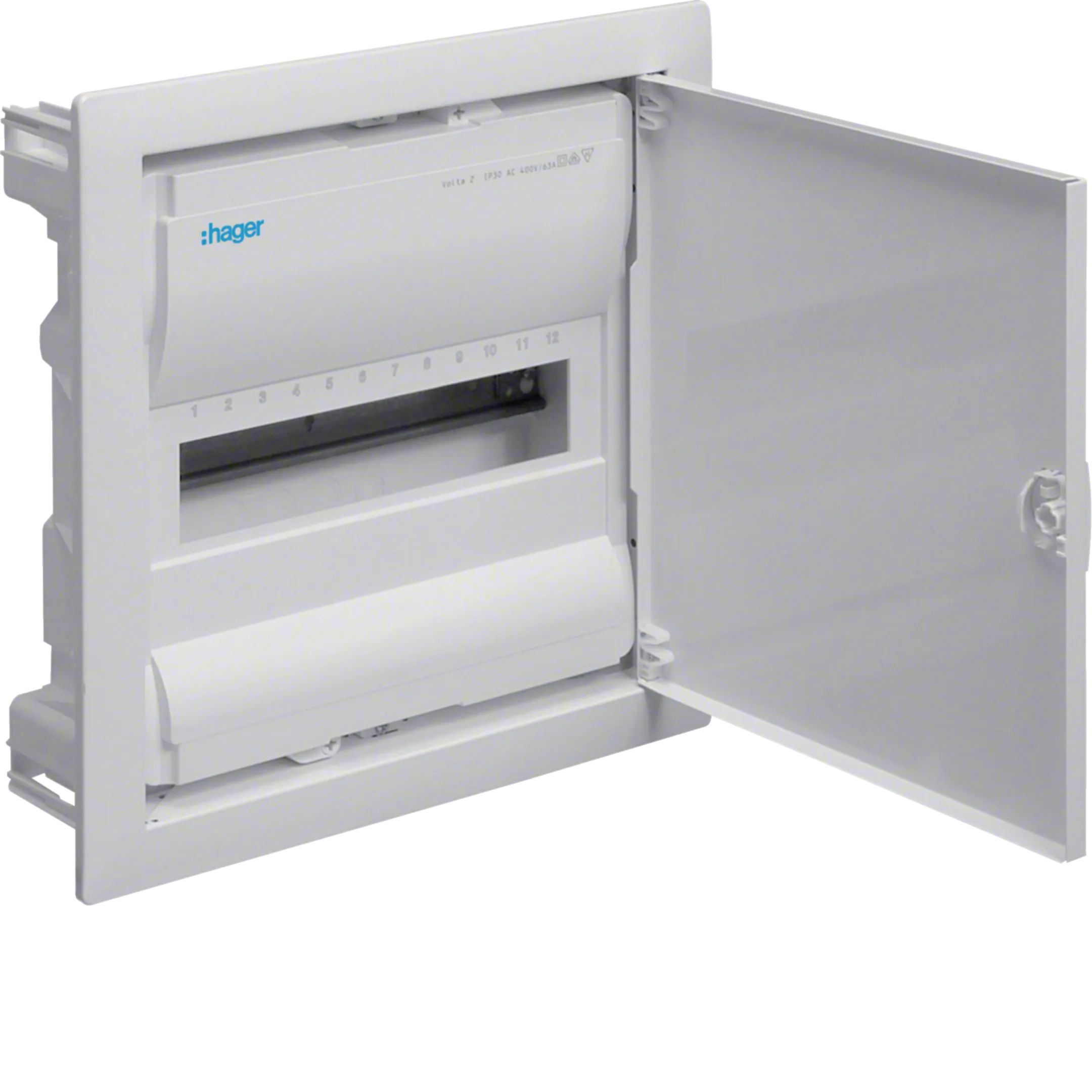 RAZVODNA TABLA 1-REDNA, 12 MODULA, UGRADNA SA METALNIM VRATIMA, VU12NE,   HAGER