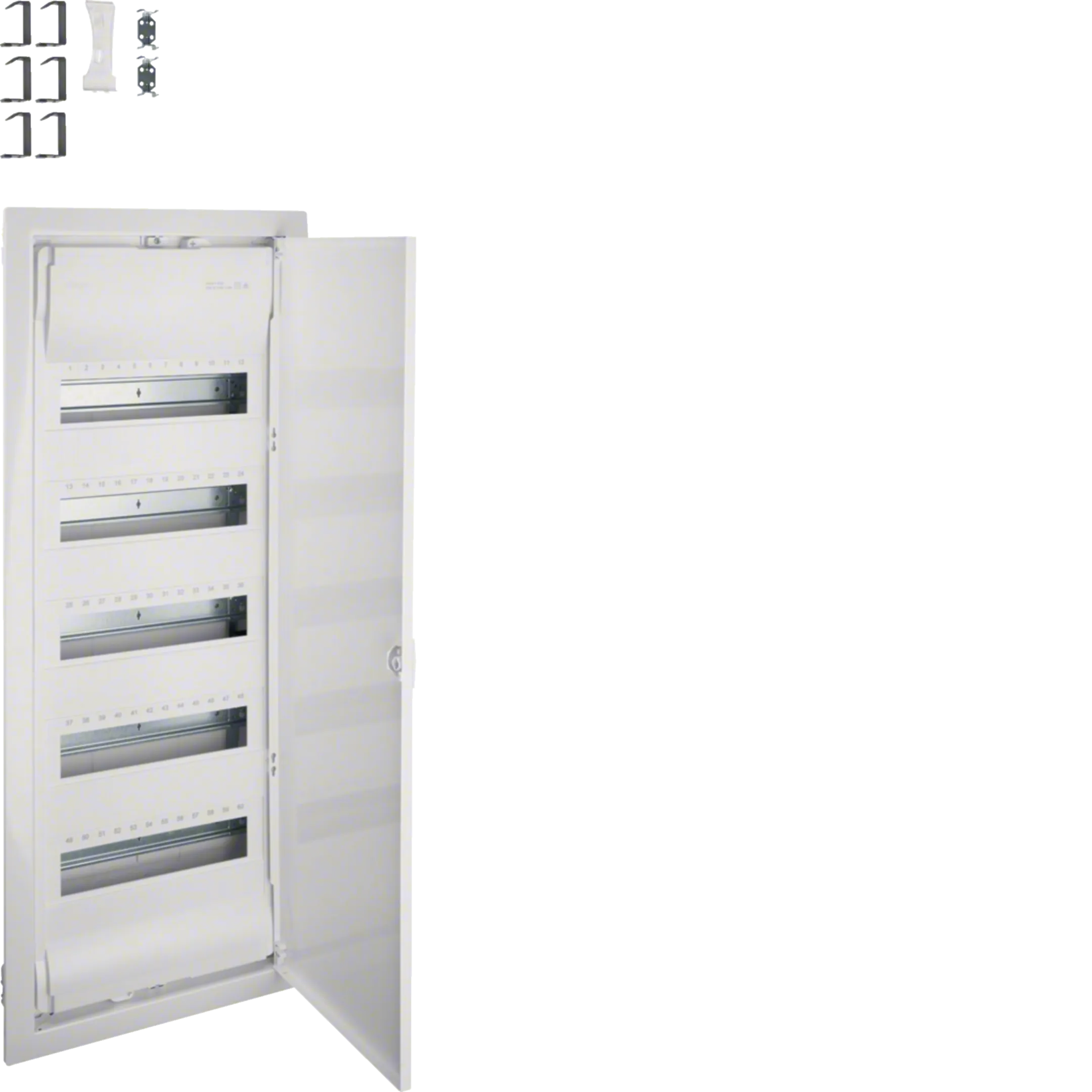 RAZVODNA TABLA 4-REDNA, 60 MODULA, UGRADNA SA MET. VRATIMA, VU60NE,   HAGER